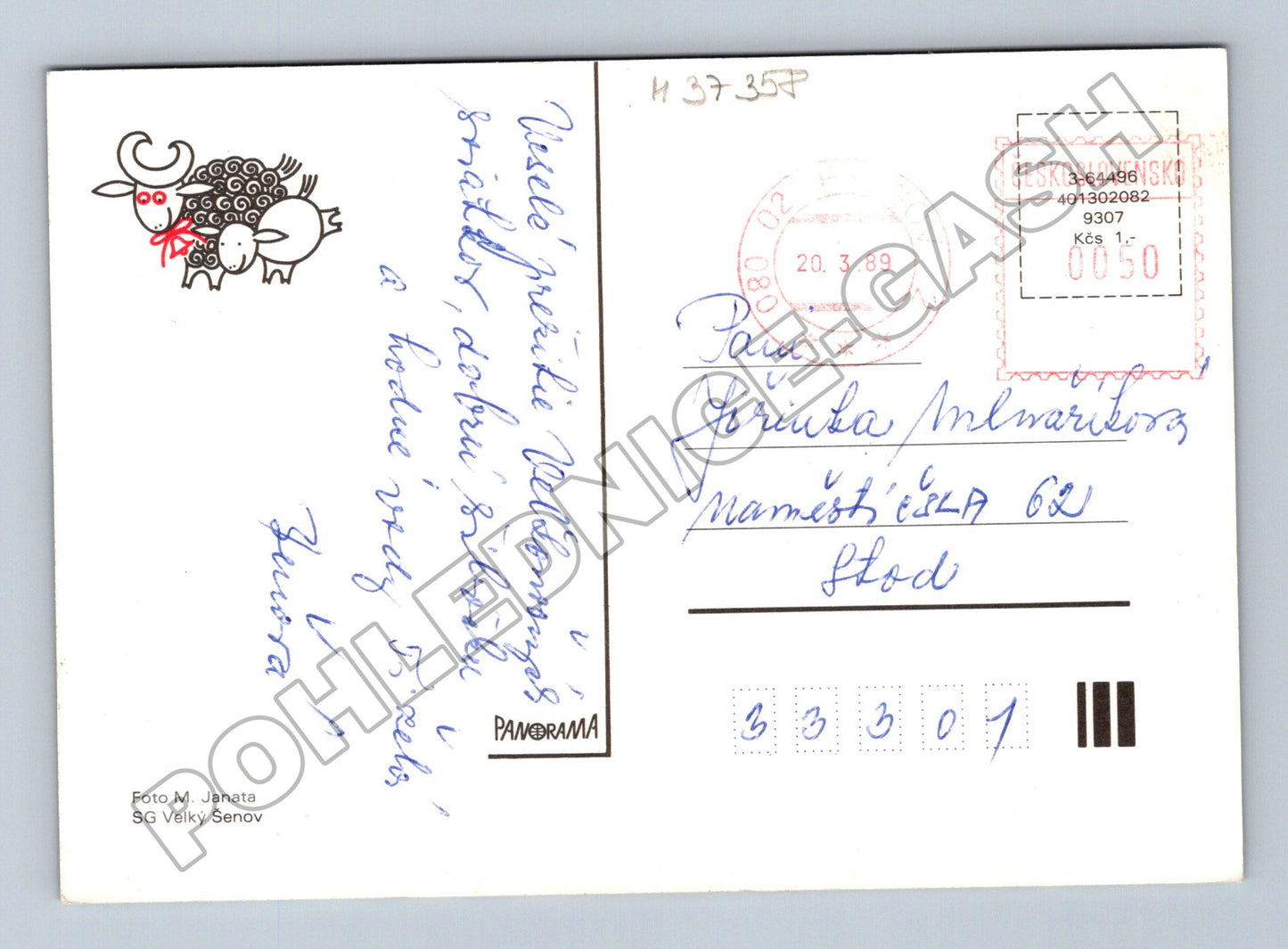 Pohlednice Velikonoční vajíčka 1989 (M37358)