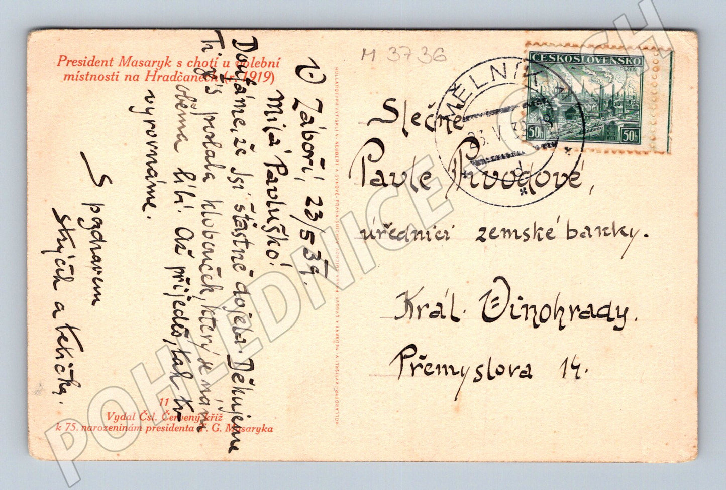 Pohlednice Masaryk a choť Hradčany (M3736)