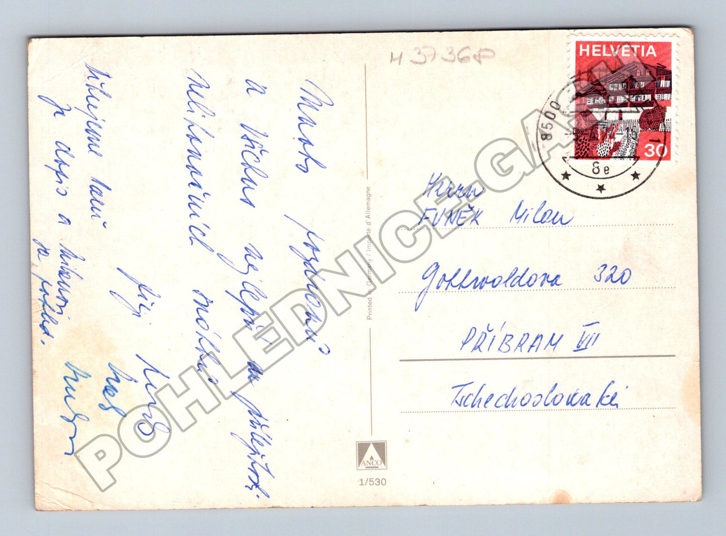 Pohlednice Švýcarsko Velikonoce květiny a vajíčka (M37368)