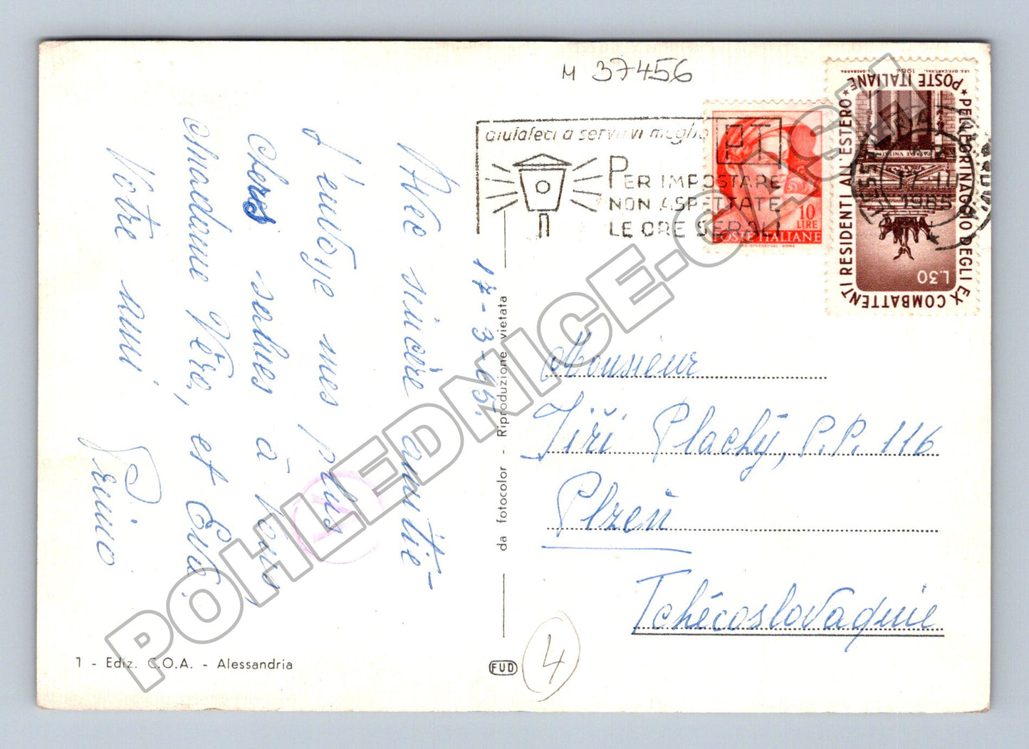 Pohlednice Itálie Alessandria koláž 1965 (M37456)