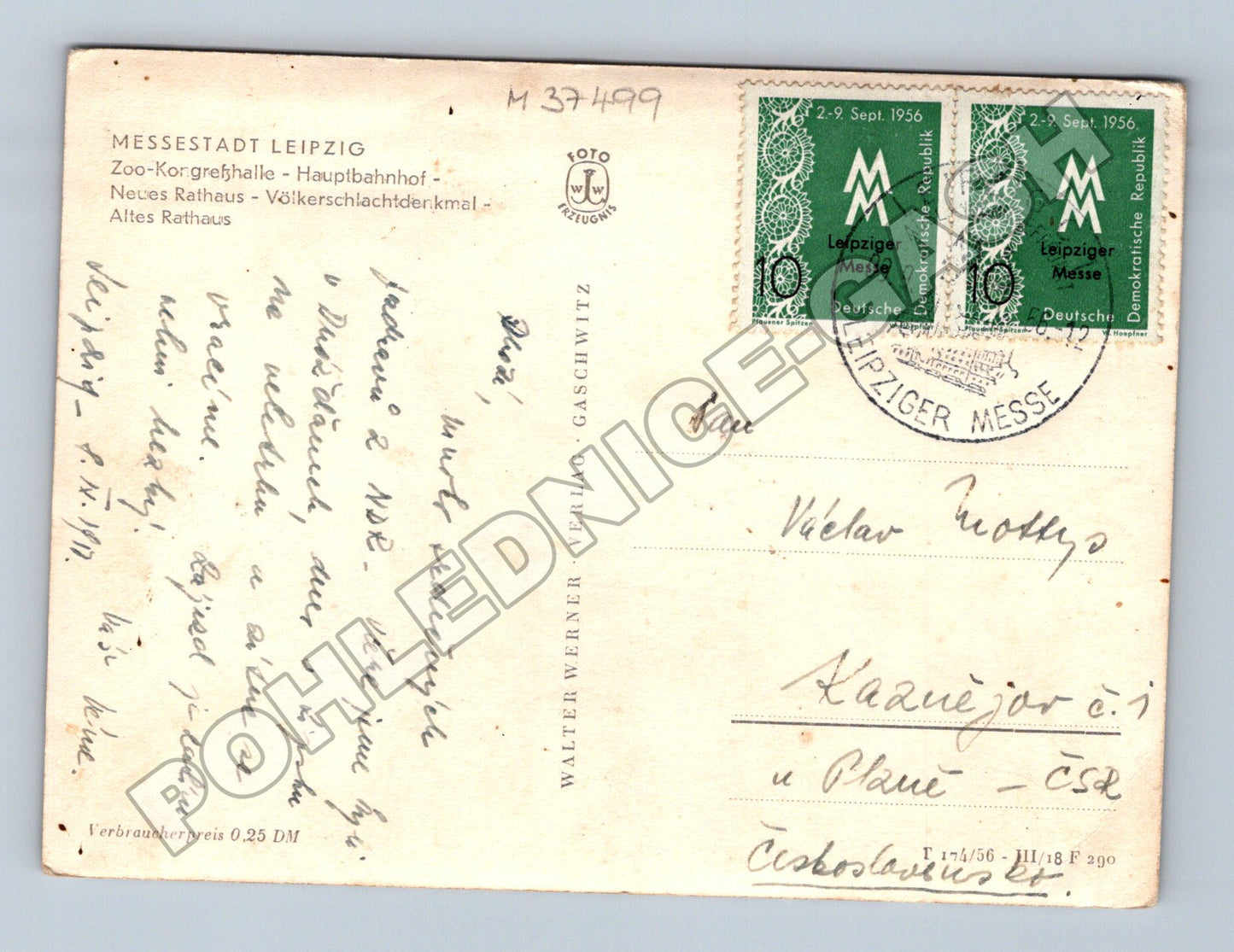 Pohlednice Německo Lipsko multi-view 1956 (M37499)