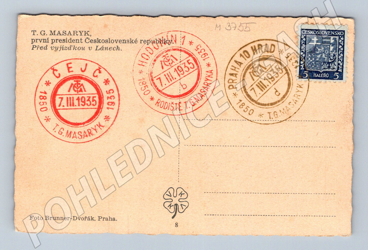 Pohlednice Masaryk na koni historická (M3755)