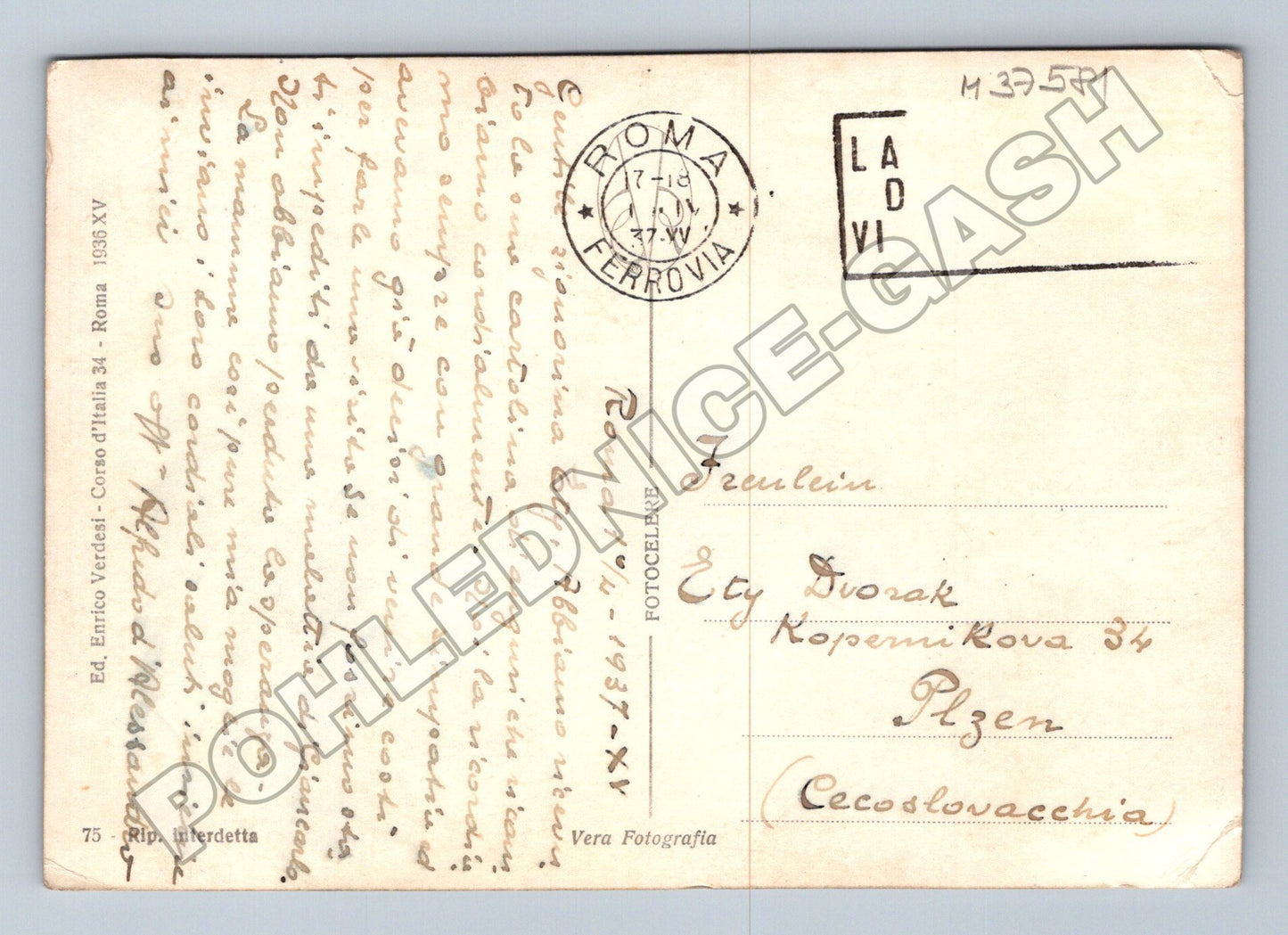 Itálie Řím panorama od Památníku Viktora Emanuela II 1937 (M37581)