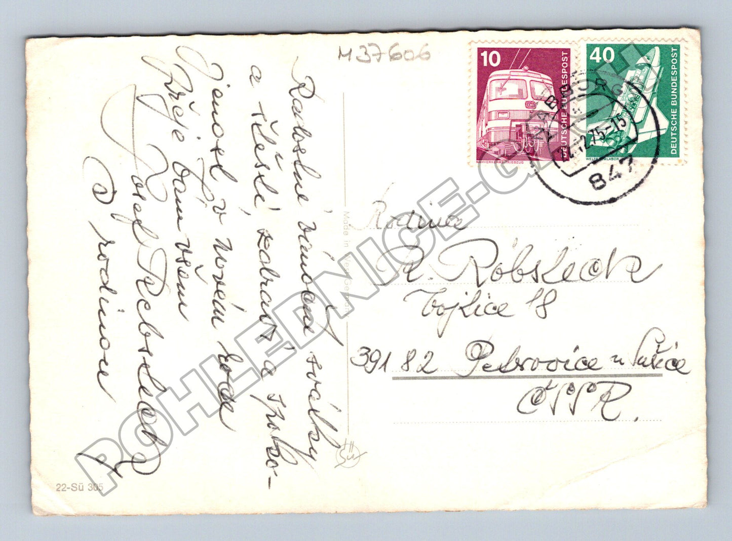 Pohlednice Německo zasněžená krajina s kostelem 1984 (M37606)
