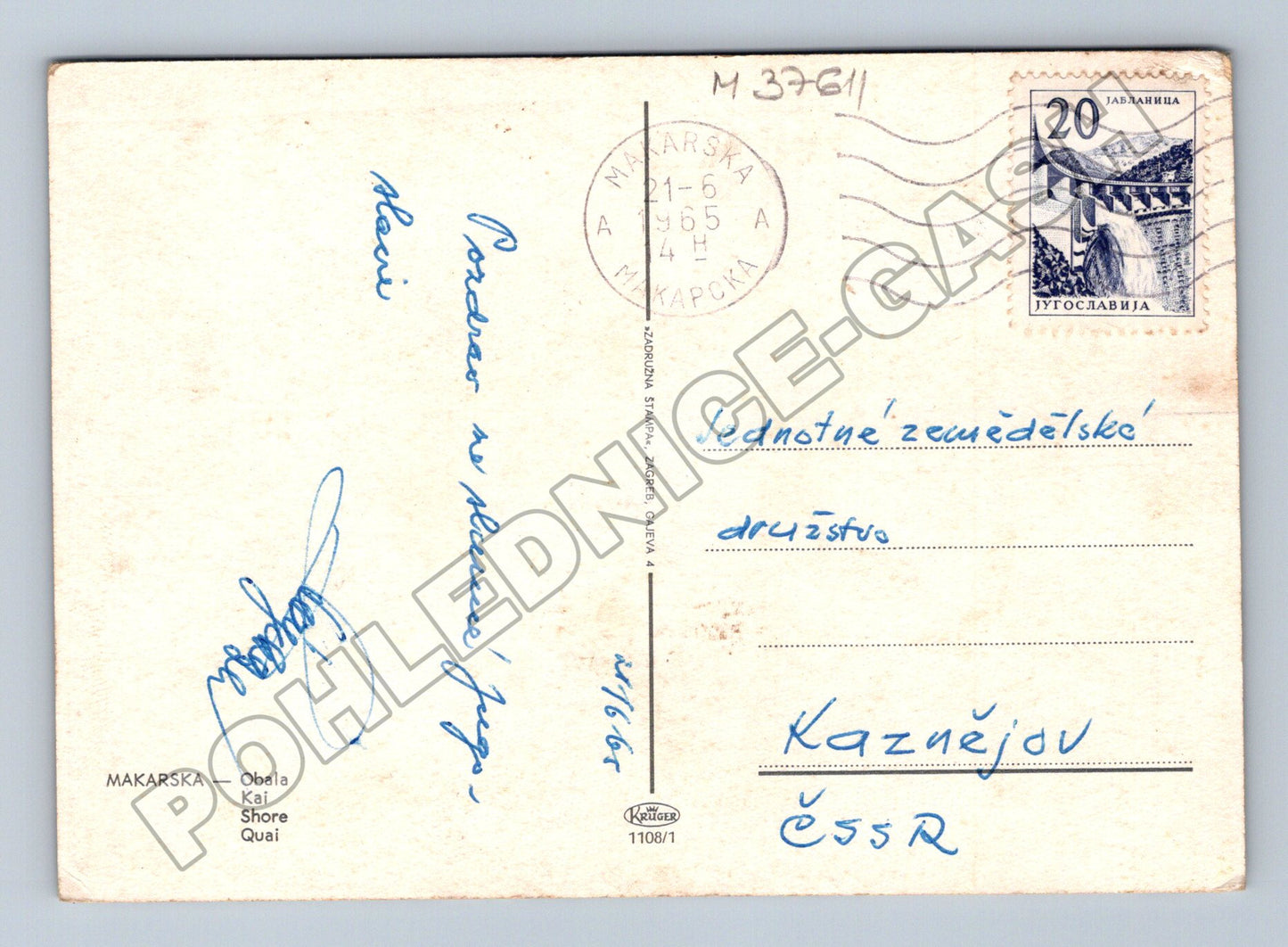 Pohlednice Chorvatsko Makarska pobřeží přístav 1965 (M37611)