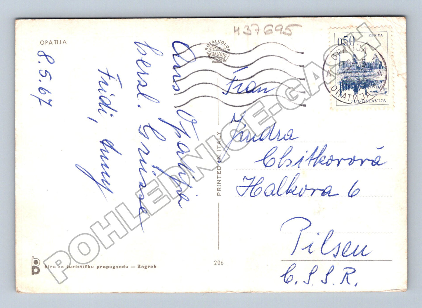 Pohlednice Chorvatsko Opatija pláž 1967 (M37695)