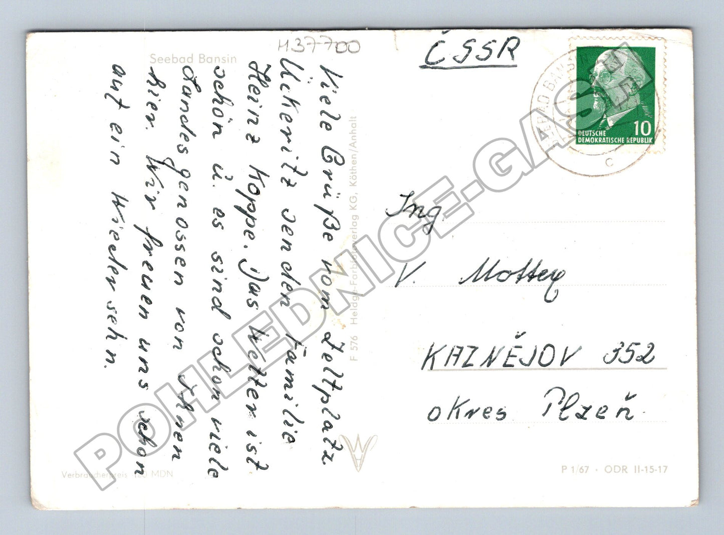 Pohlednice Německo Seebad Bansin pláž 1967 (M37700)
