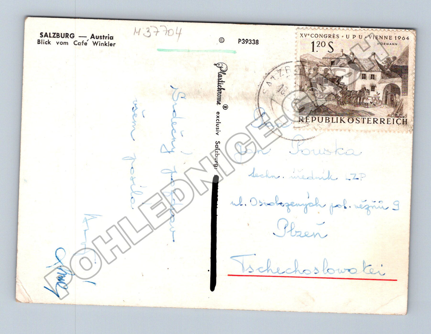 Pohlednice Rakousko Salzburg pohled z Café Winkler 1964 (M37704)