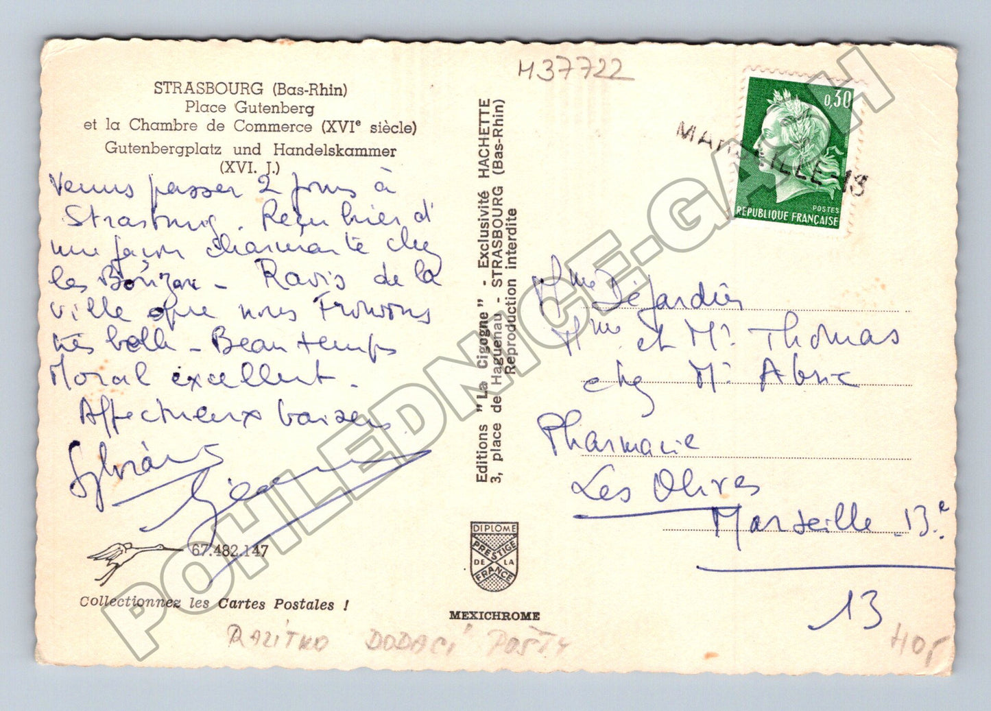 Pohlednice Francie Štrasburk Gutenbergovo náměstí (M37722)