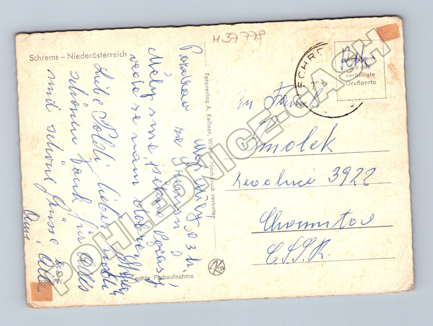 Pohlednice Rakousko Schrems kostel ulice (M37778)