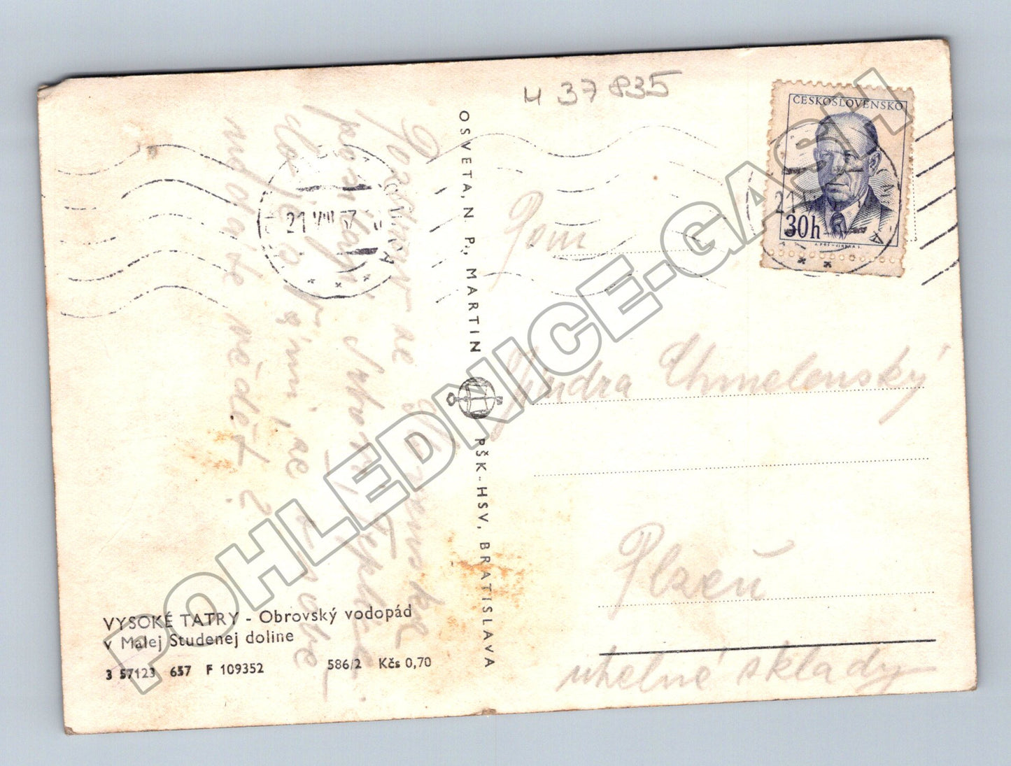 Pohlednice Slovensko Vysoké Tatry Obrovský vodopád (M37835)