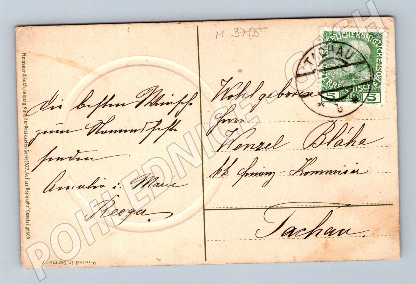 Pohlednice venkovský motiv malba (M3785)