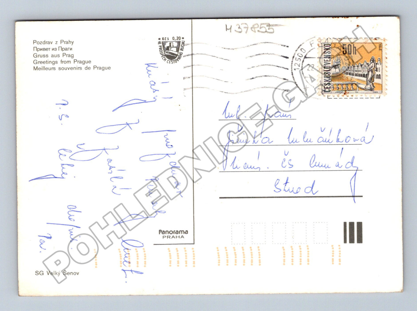 Pohlednice Praha multi-pohled s Vltavou a Hradem 1972 (M37855)