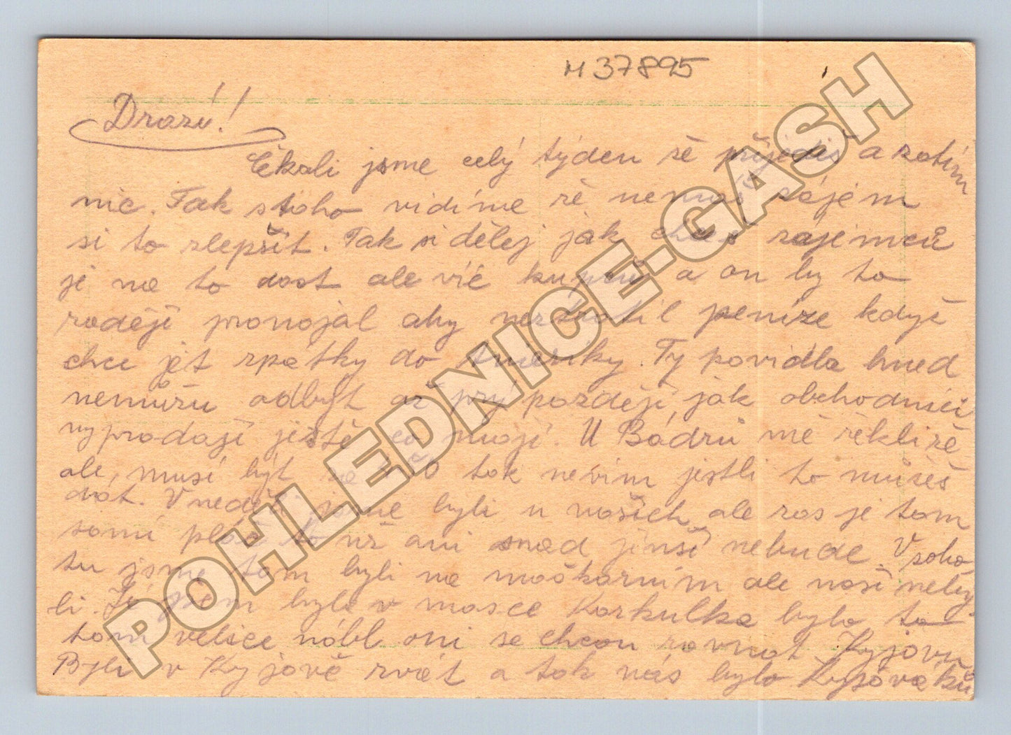 Pohlednice s ručně psaným textem (M37895)