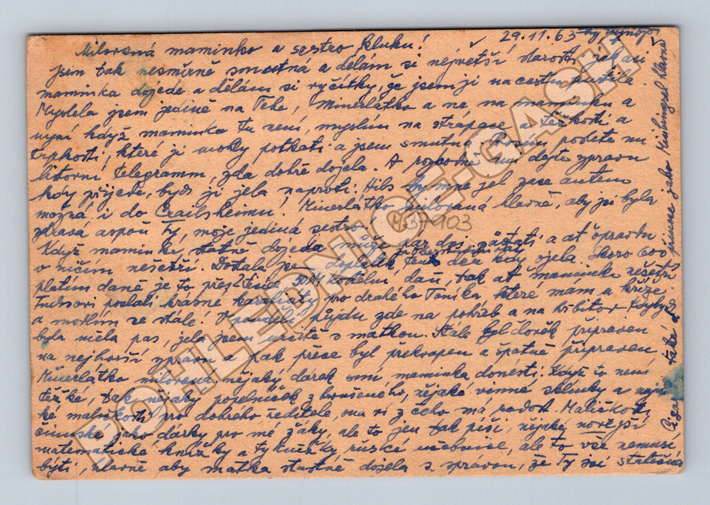 Pohlednice Německo korespondenční lístek 1963 (M37903)