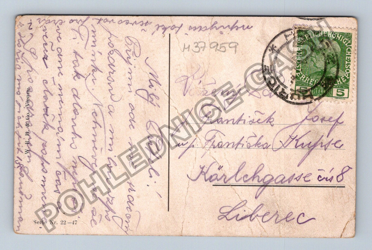 Pohlednice Zimní krajina se zvěří (M37959)
