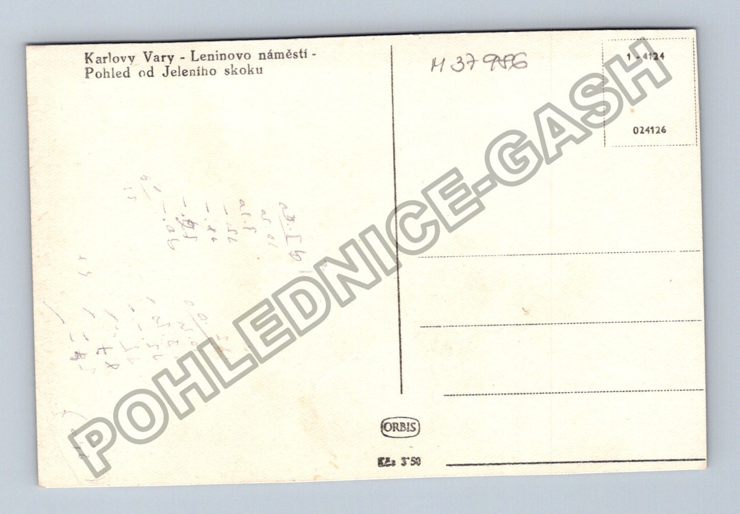 Pohlednice Karlovy Vary Leninovo náměstí od Jeleního skoku (M37986)