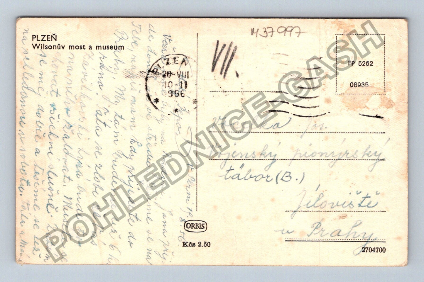 Pohlednice Plzeň Wilsonův most a muzeum 1936 (M37997)