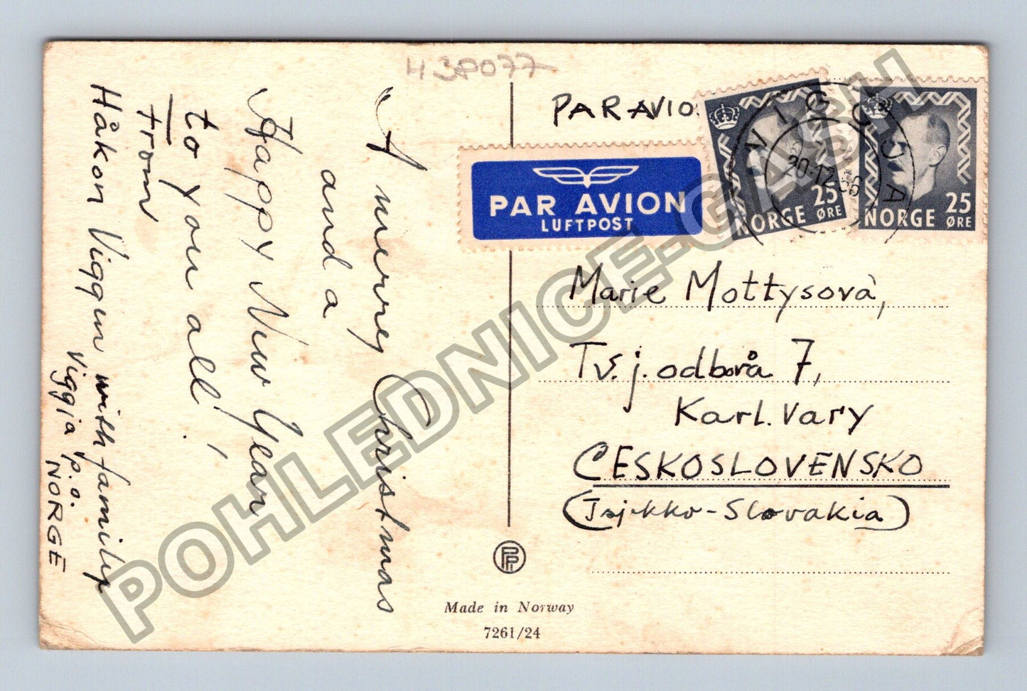 Pohlednice Norsko Vánoce zimní krajina God Jul (M38077)