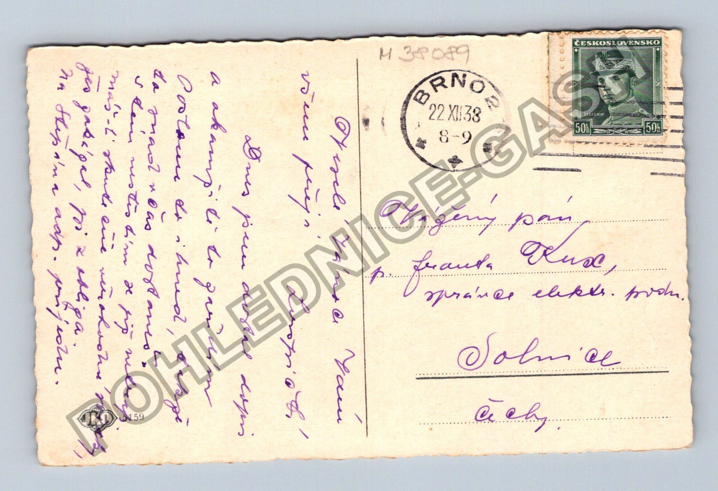 Pohlednice Vánoční stromeček Veselé vánoce 1938 (M38089)