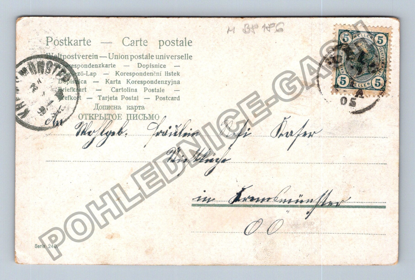 Pohlednice Malíř a žena u jezera Rakousko 1905 (M38186)
