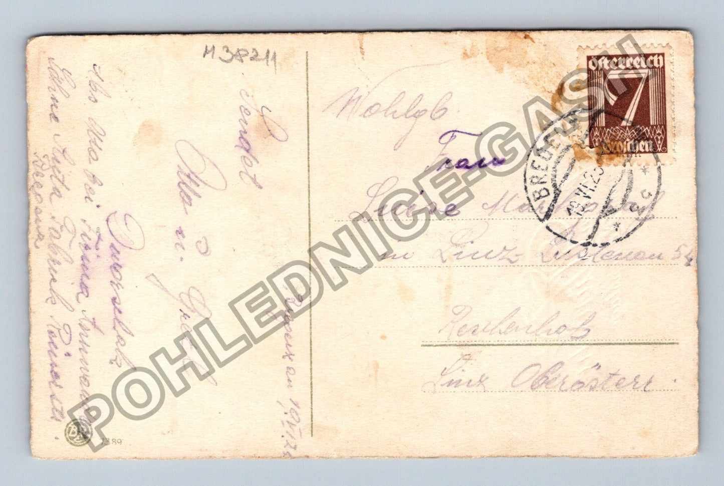 Pohlednice Rakousko květiny blahopřání k jmeninám 1923 (M38211)