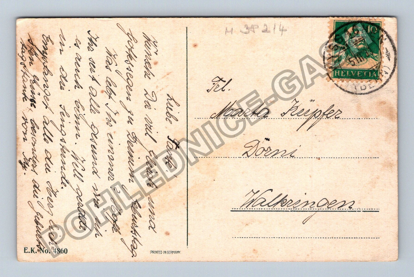 Pohlednice Švýcarsko kytice ve váze biblický citát (M38214)
