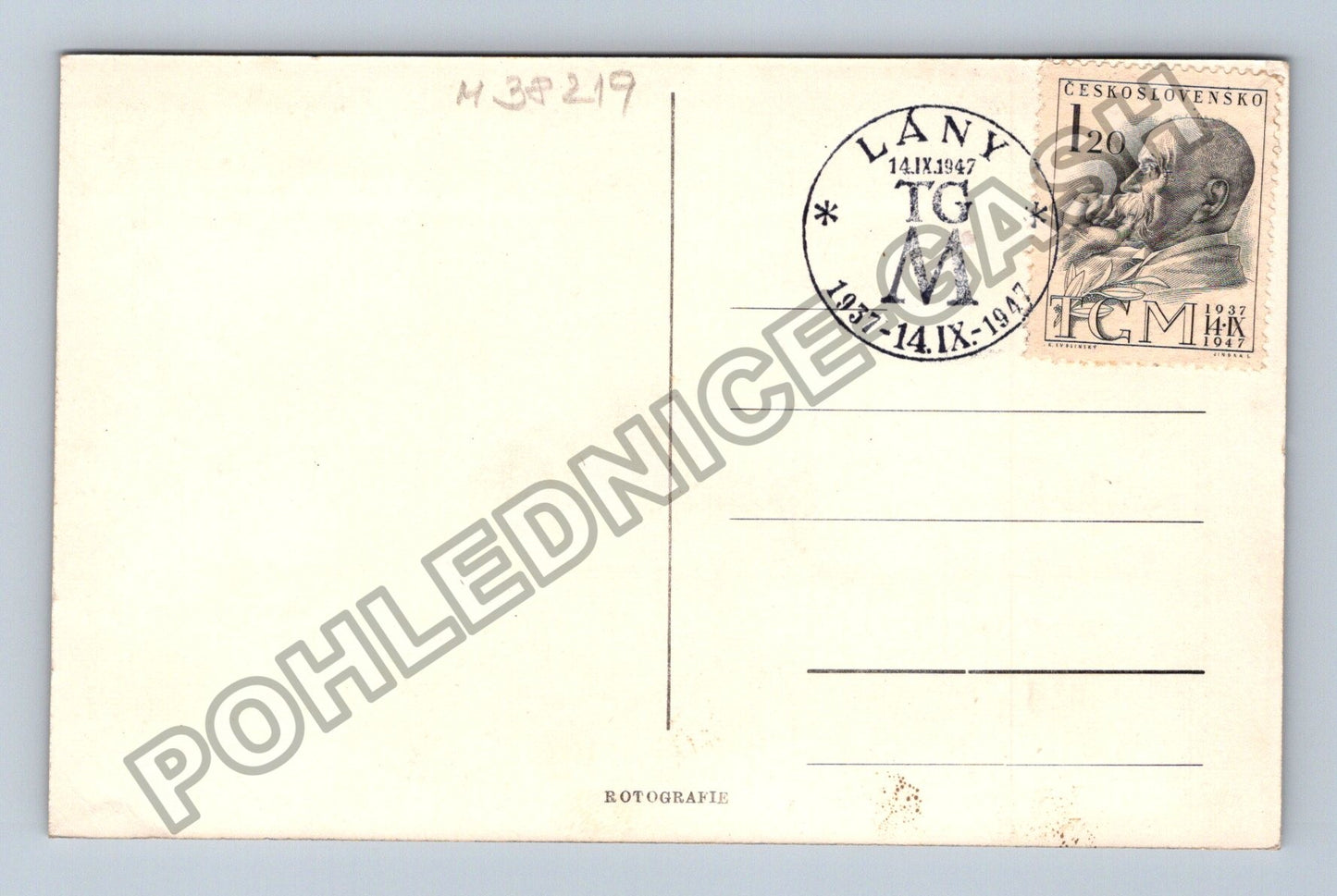 Pohlednice T. G. Masaryk Lány 1937-1947 (M38219)