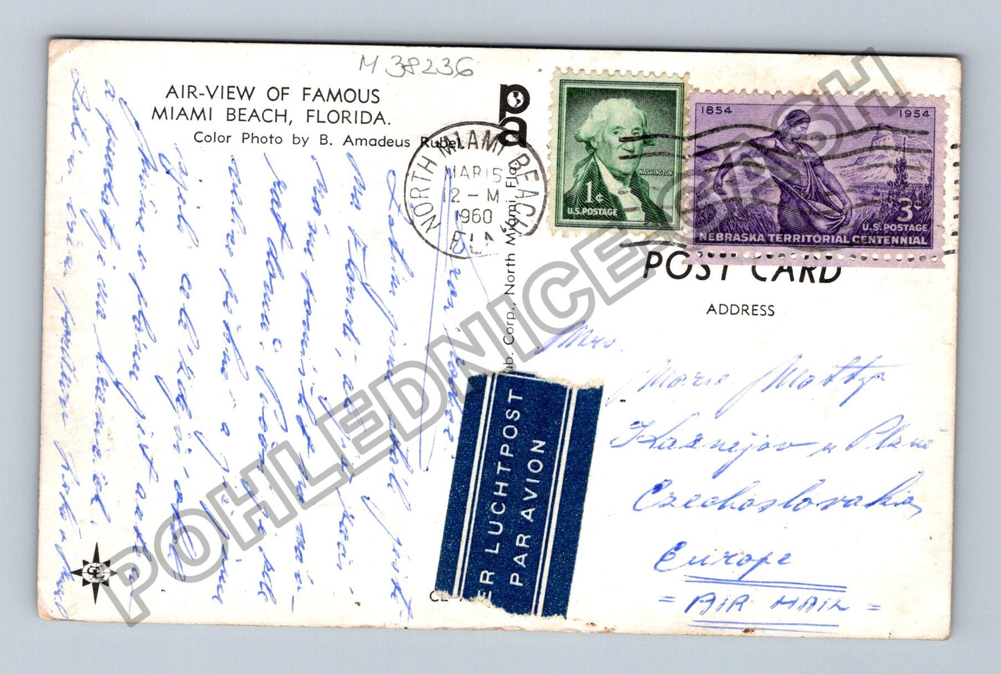 Pohlednice USA Miami Beach Florida letecký pohled 1960 (M38236)