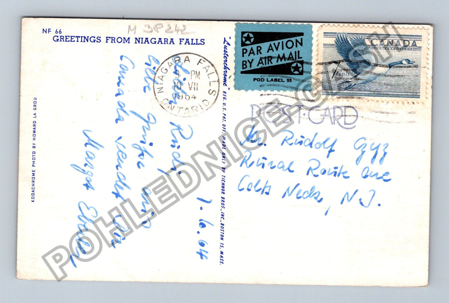 Pohlednice Niagara Falls vodopády noční záběr 1964 (M38242)