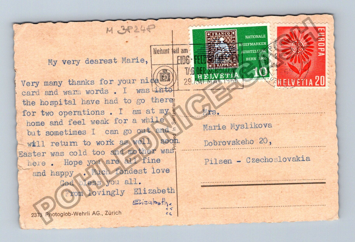 Pohlednice Švýcarsko Biel-Bienne koláž motivů 1965 (M38248)