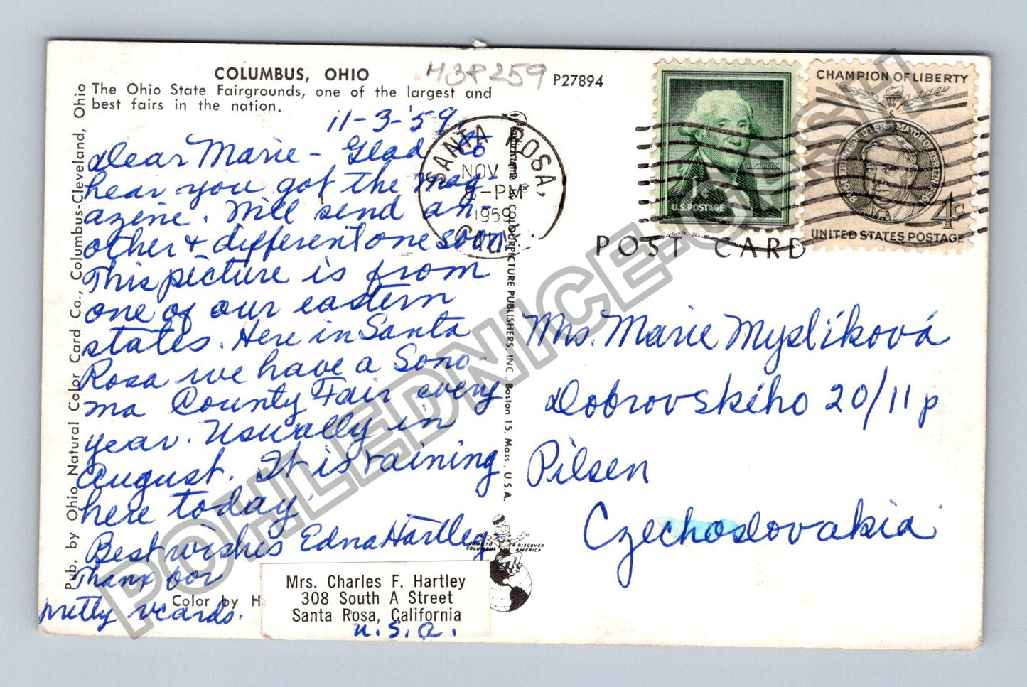 Pohlednice USA Ohio Columbus State Fairgrounds 1959 (M38259)