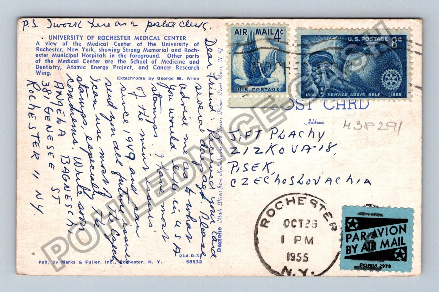 Pohlednice USA Rochester University of Rochester Medical (M38291)