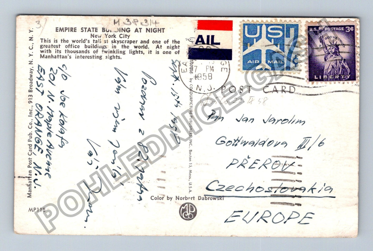Pohlednice USA New York City Empire State Building 1958 (M38314)