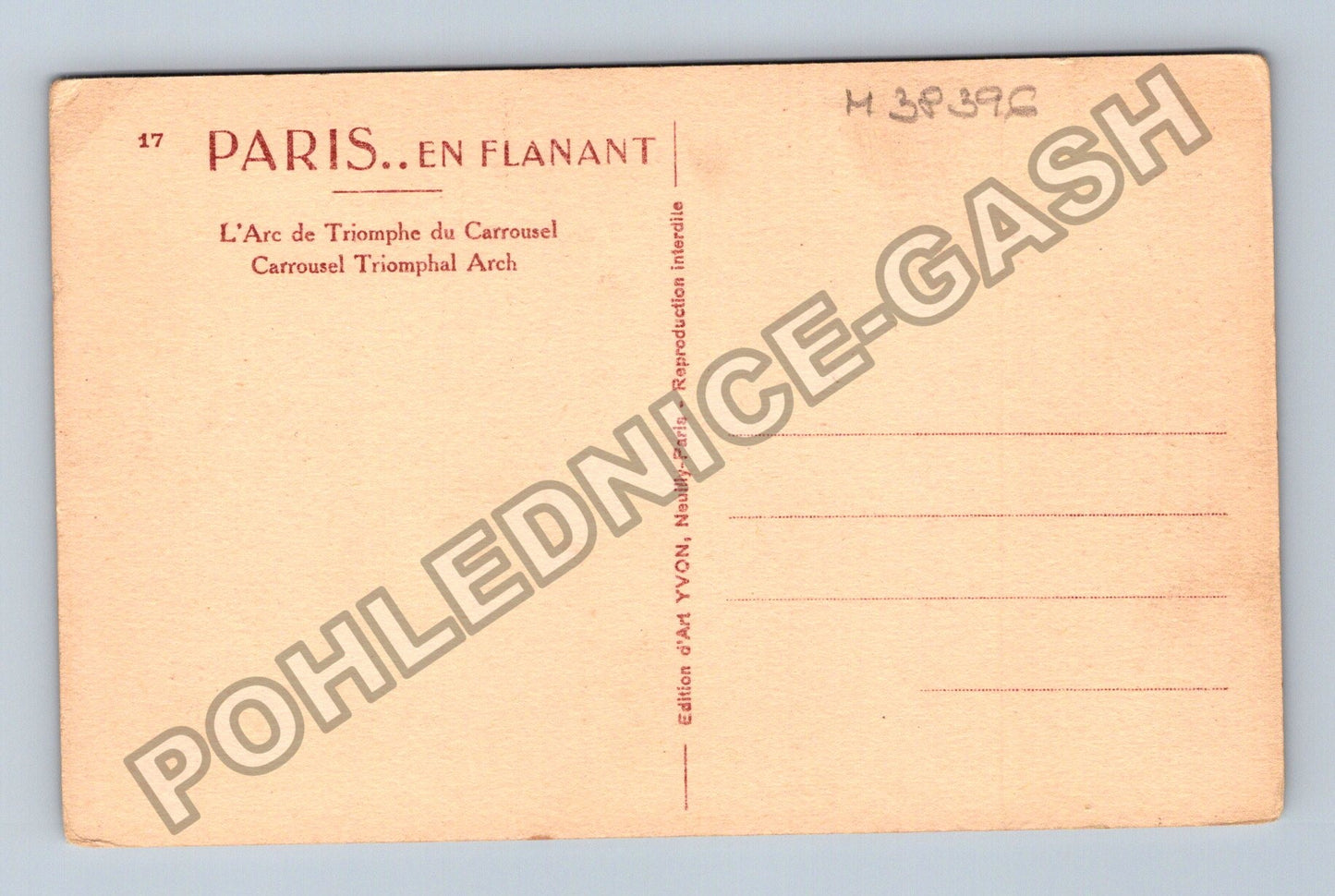 Pohlednice Francie Paříž Vítězný oblouk Carrousel (M38396)