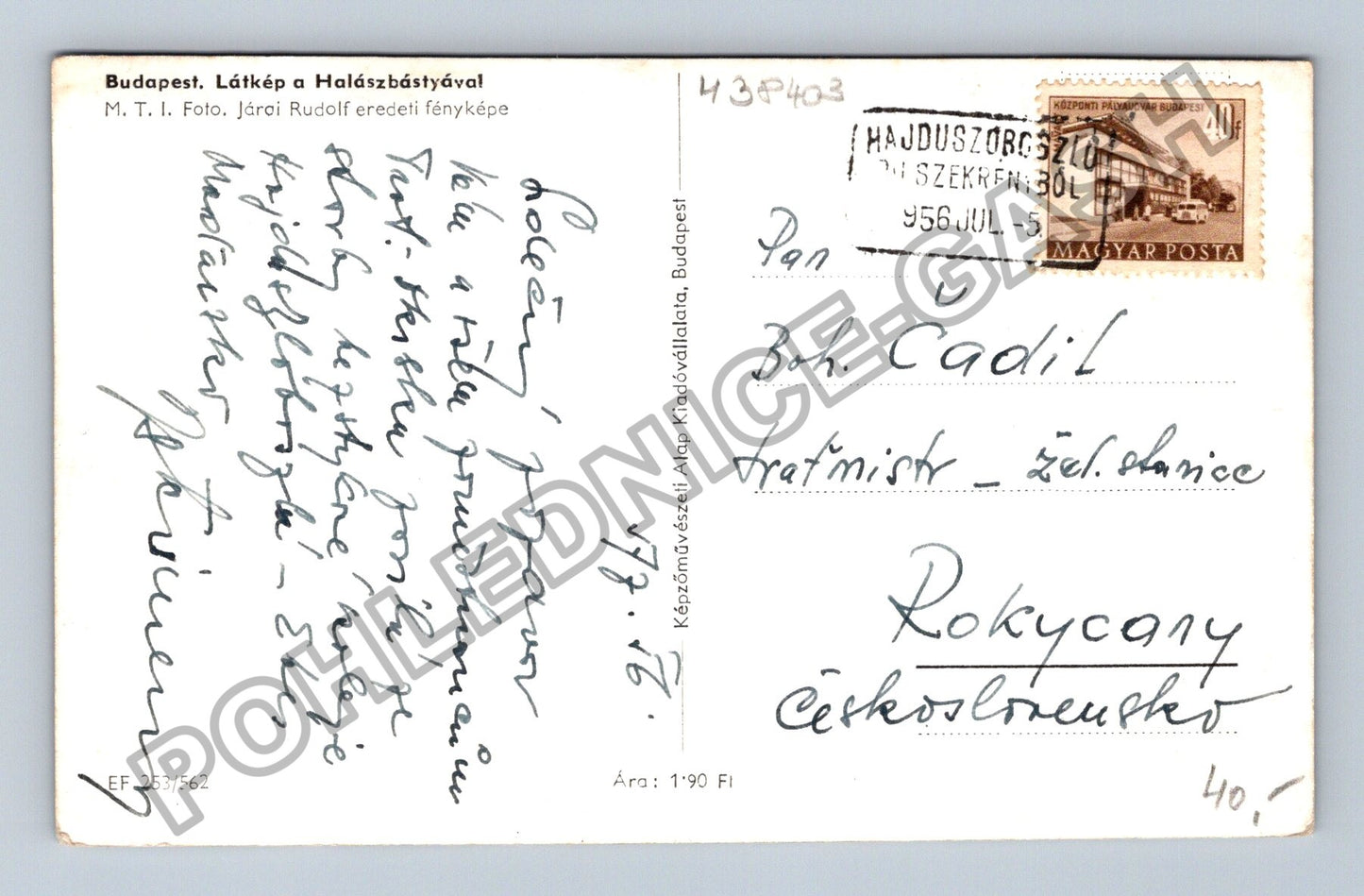 Pohlednice Maďarsko Budapešť Halászbástya 1956 (M38403)