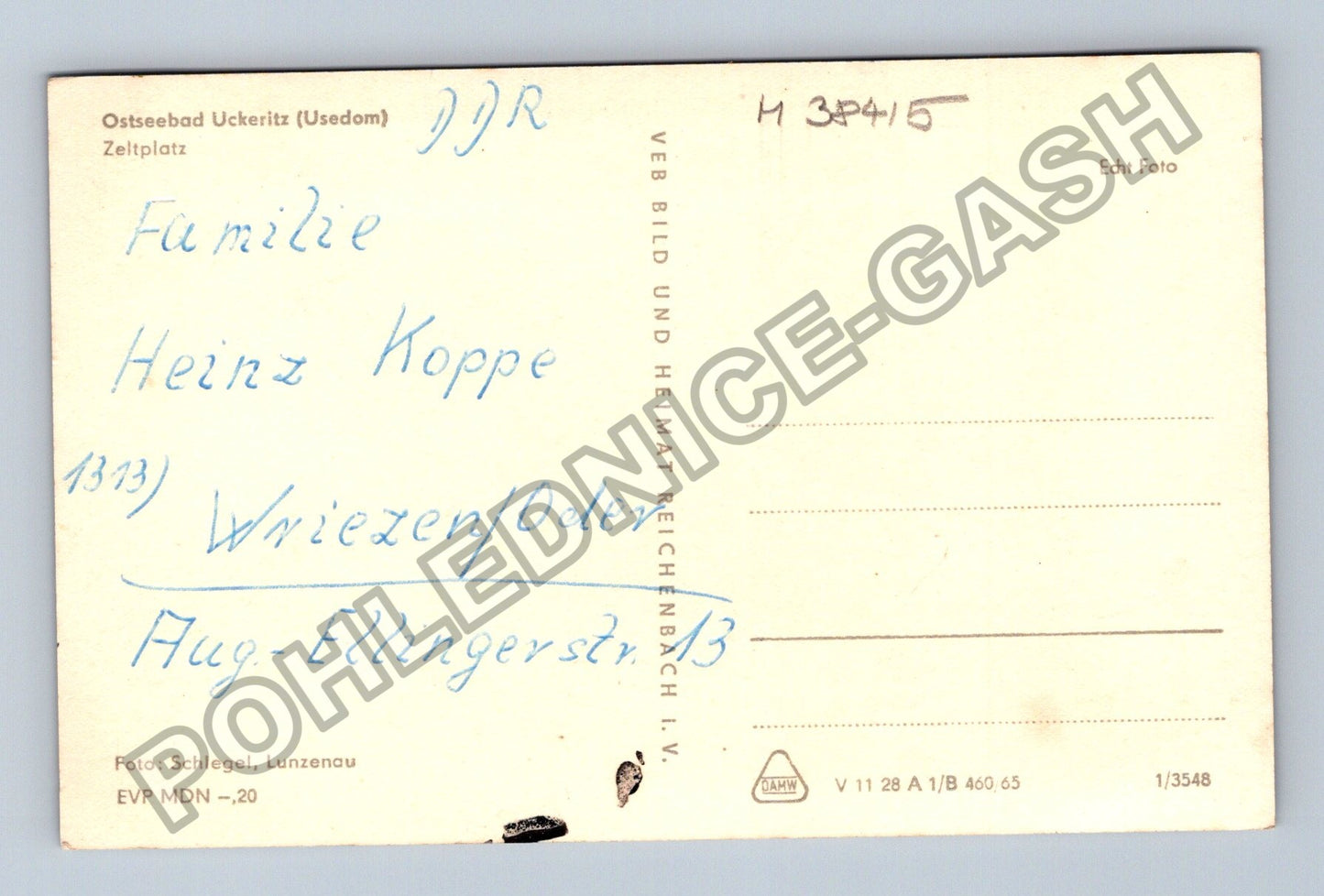 Pohlednice Ostseebad Uckeritz Usedom Zeltplatz kemp (M38415)