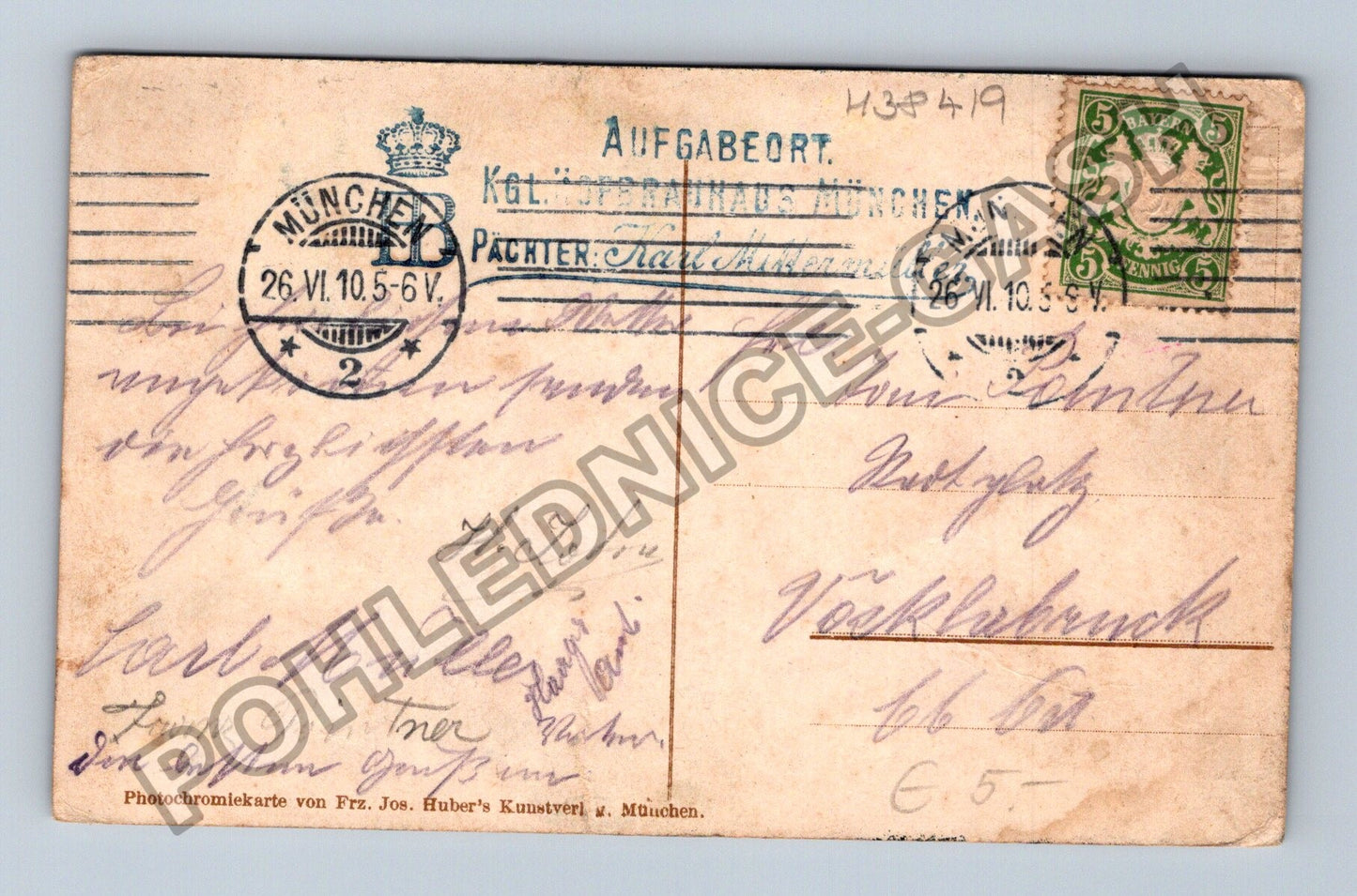 Pohlednice Německo Mnichov pivní zahrada 1905 (M38419)