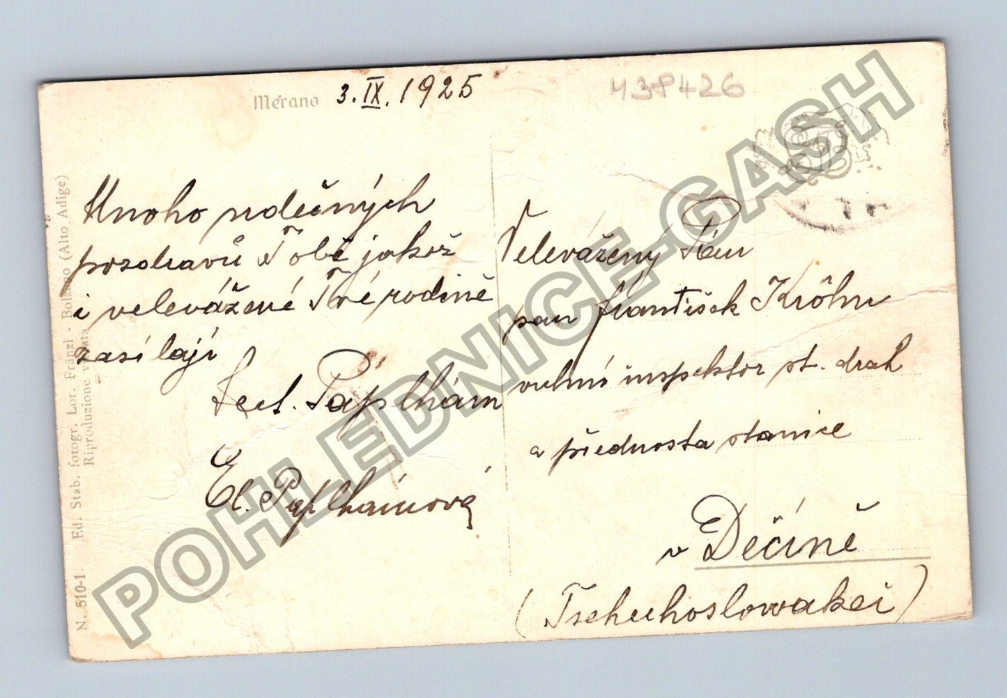 Pohlednice Itálie Merano Alpy vinice 1925 (M38426)