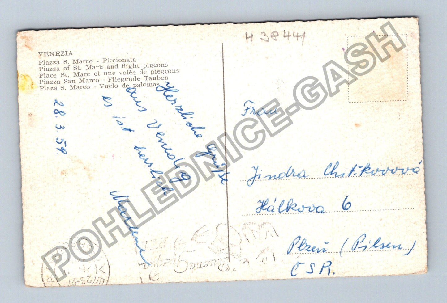 Pohlednice Itálie Benátky náměstí svatého Marka 1959 (M38441)