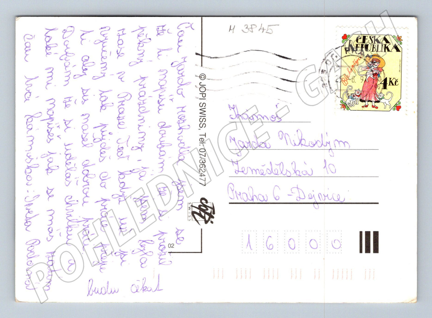 Pohlednice šimpanzi – Zůstaň se mnou, humorný motiv (M3845)