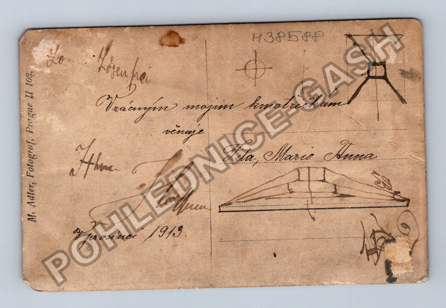 Stará fotografie Dítě v krajkovém oblečení 1913 (M38588)