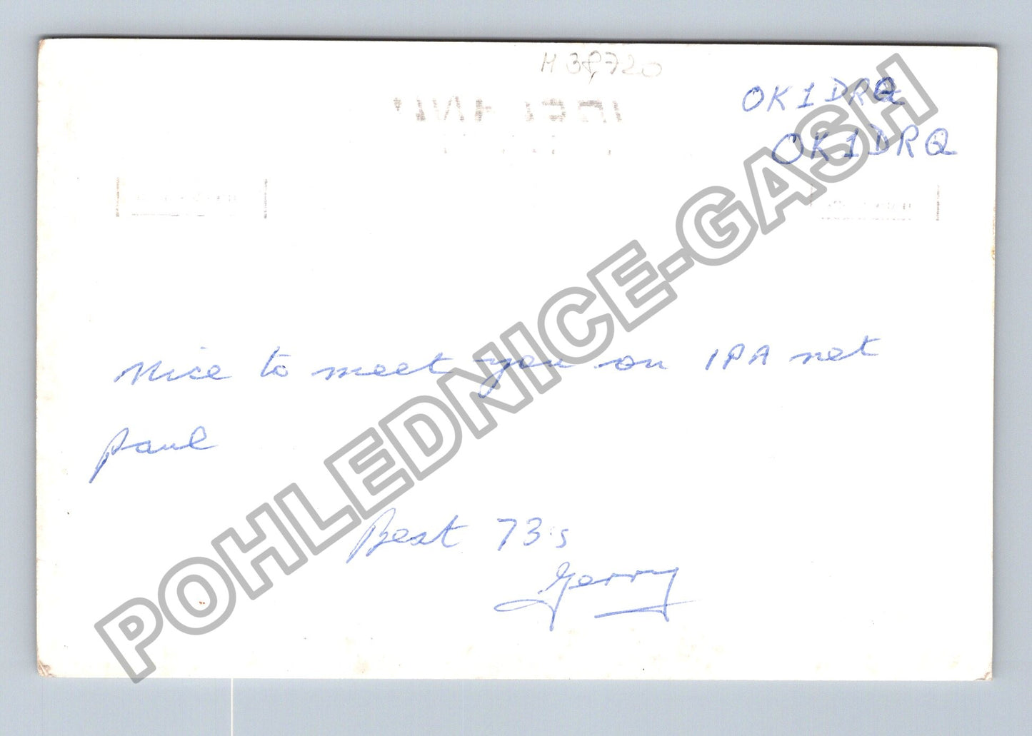 Starý Irsko QSL lístek Gerry FitzGerald Skerries (M38720)