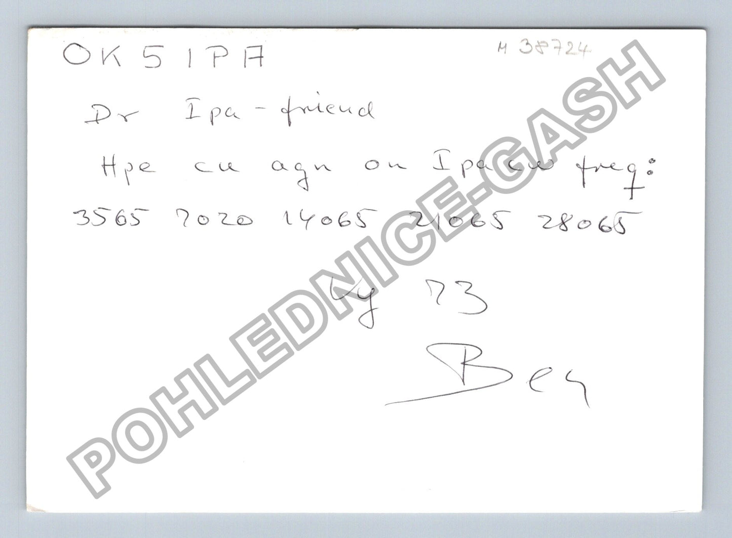 Starý Dánsko QSL lístek radioamatérská stanice OZ5IPA (M38724)