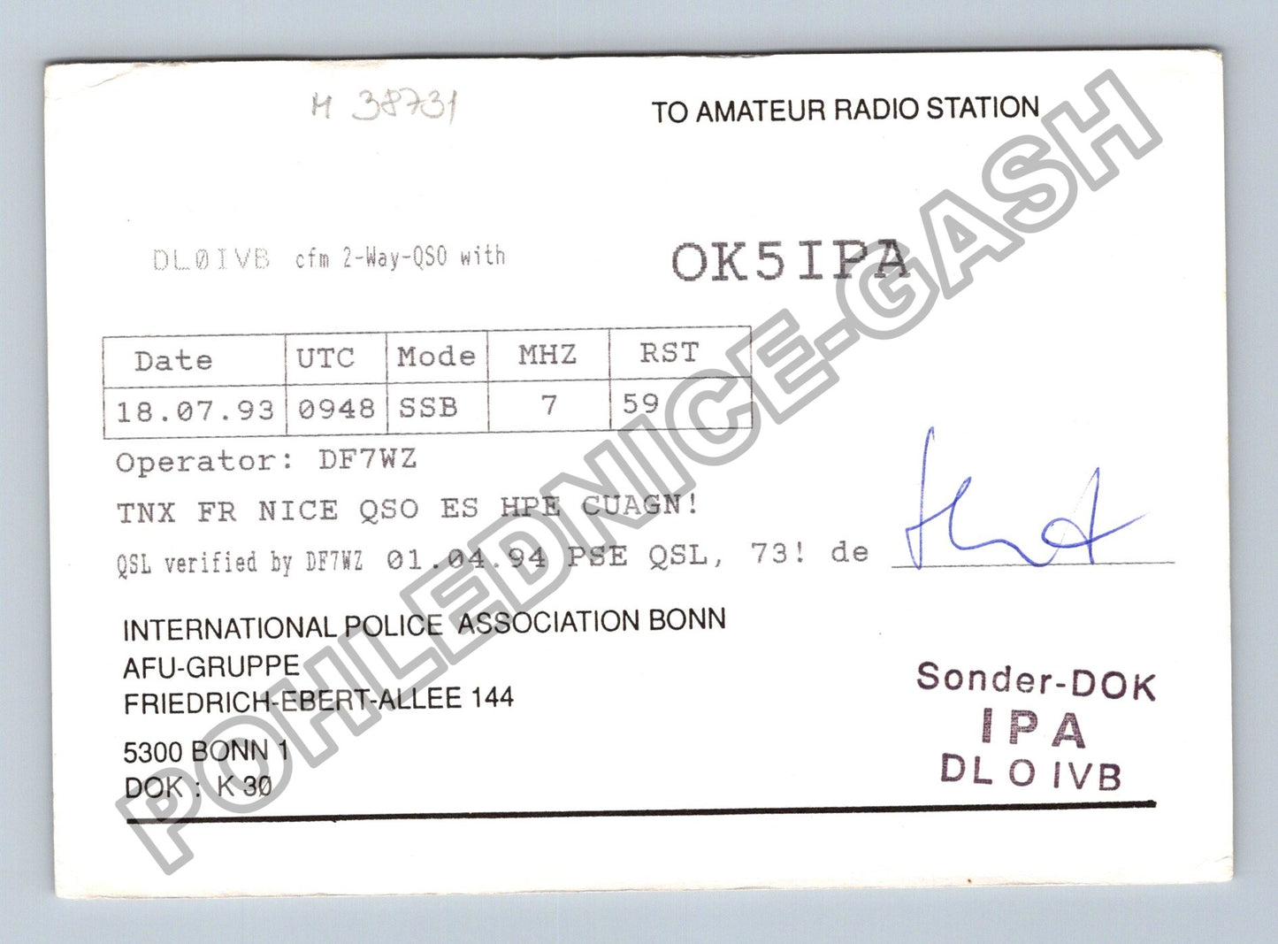 Pohlednice Německo Bonn International Police Association 1993 (M38731)