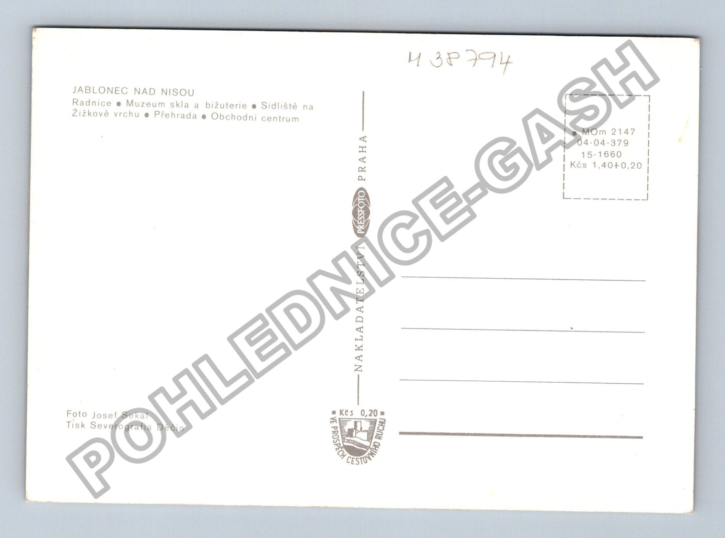 Pohlednice Jablonec nad Nisou radnice muzeum skla sídliště (M38794)