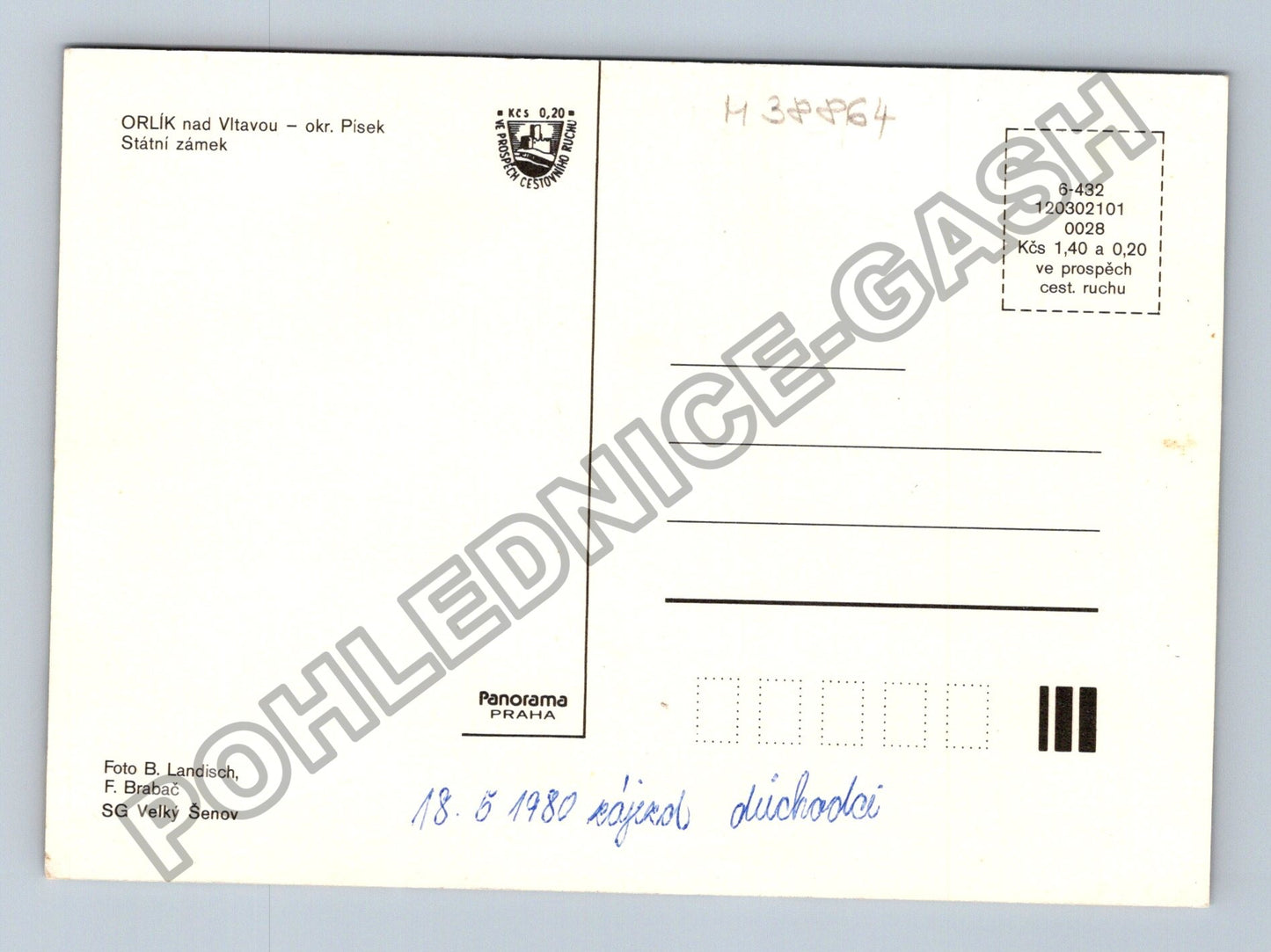 Pohlednice Orlík nad Vltavou Státní zámek interiéry 1980 (M38864)