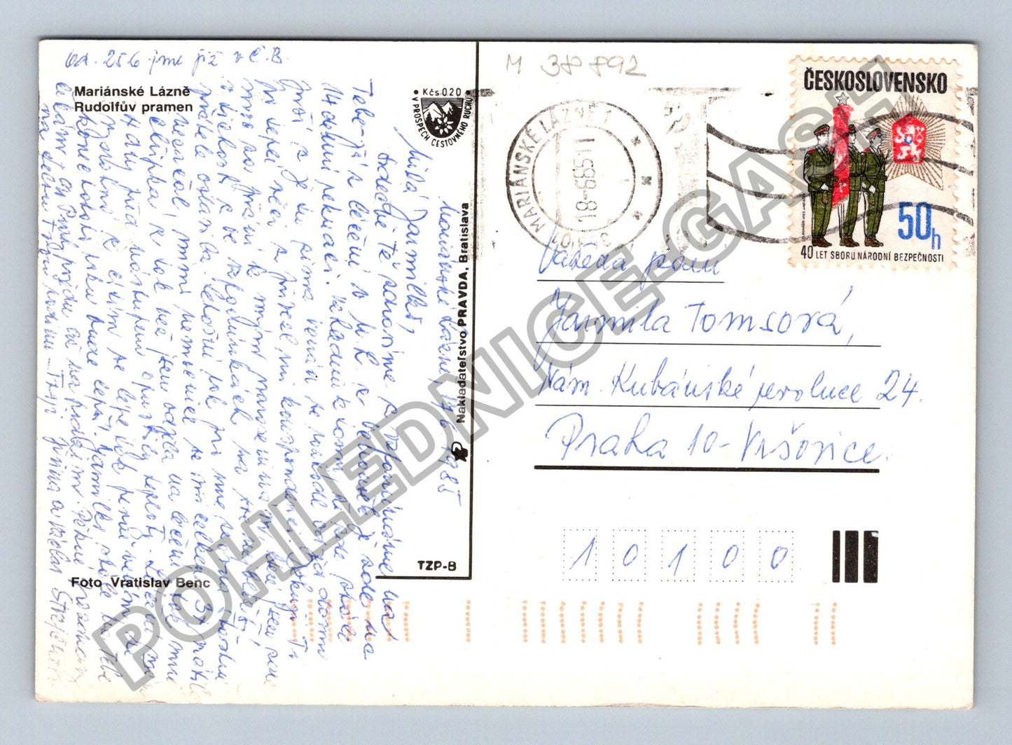 Pohlednice Mariánské Lázně Rudolfův pramen 1985 (M38892)