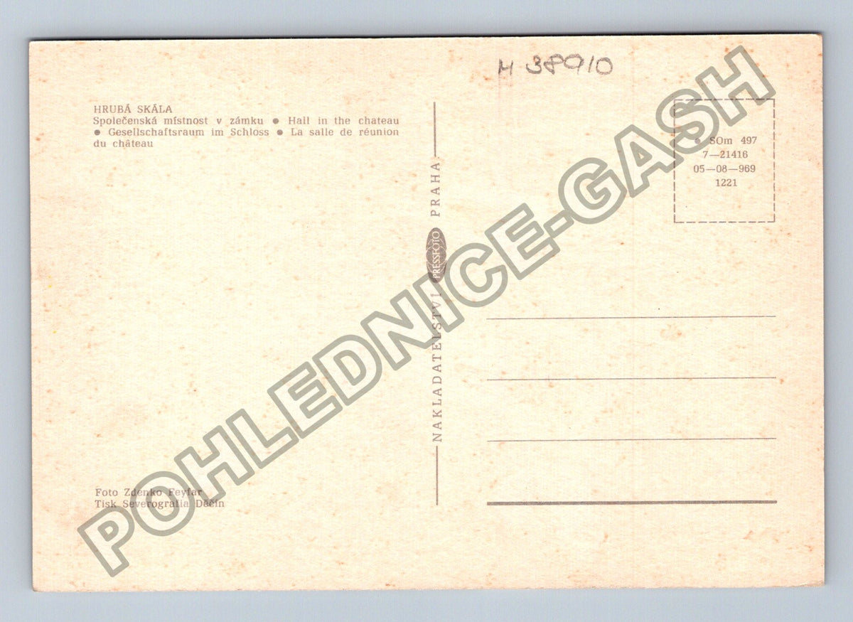 Pohlednice Hrubá Skála společenská místnost v zámku (M38910)