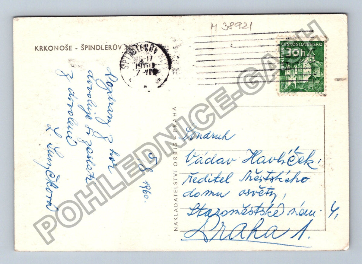 Pohlednice Krkonoše Špindlerův Mlýn 1960 (M38921)